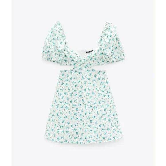 ZARA FLORAL CUT OUT DRESS - Picture 10 of 13